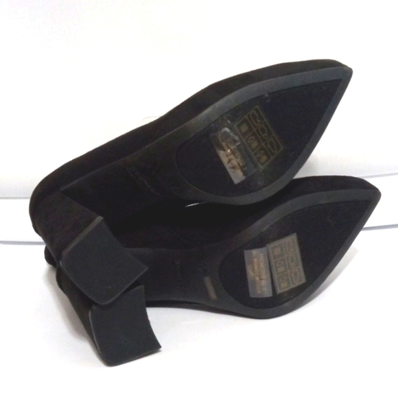 BAMBOO BLACK FAUX SUEDE PLATFORM STACK HEEL ANKLE BOOTS SIZE 7 NWT - Picture 7 of 7